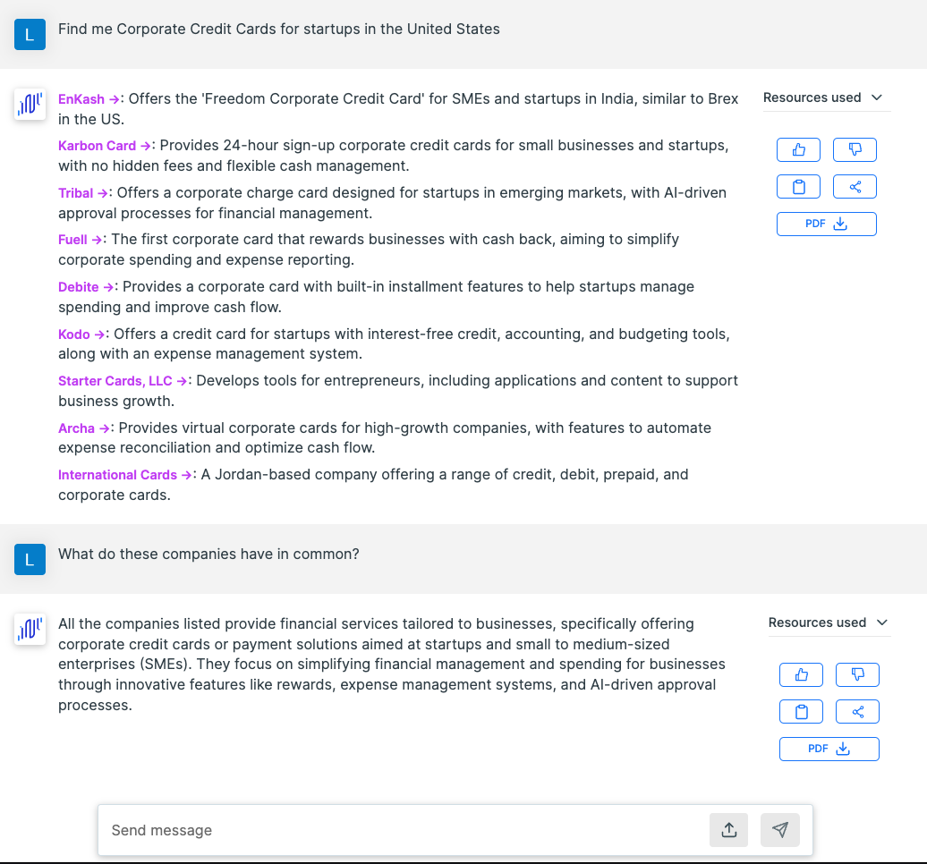 Business Scouting Results image - Innovation Intelligence- You business copilot for strategy and innovation